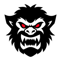 Angry gorilla mascot logo with red eye illustration. logo, badge, esport logo, emblem. 