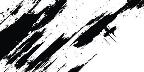 Vector grunge texture white transparent background. Black and white paintbrush strokes white transparent background. scratches for wallpaper, paint splatter template, dirt banner, watercolor design.