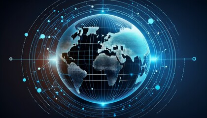 Obraz premium globe on blue background