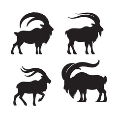 deer vector set of wild animals silhouettes