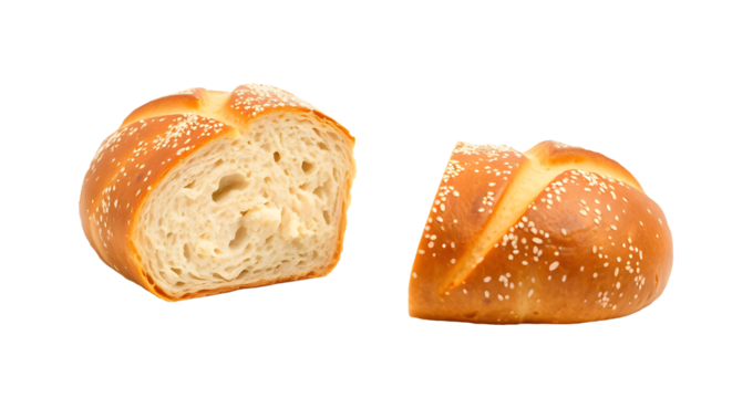 Fresh Bread Loaf Isolated on Transparent Background. Generative Ai.