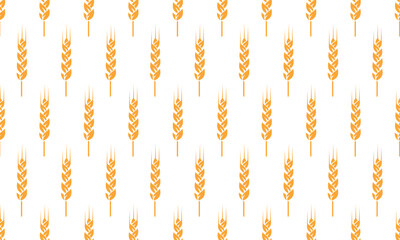 Wheat field seamless pattern. Ears of wheat on a white background. Agricultural field of grain crops. © sanchesnet1
