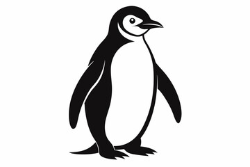 Naklejka premium penguin silhouette line art vector illustration with a white background