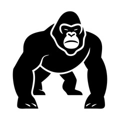Obraz premium Majestic gorilla silhouette on white background 