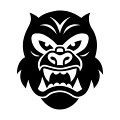 old king bearded monkey gorilla face vector logo design 
