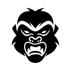 old king bearded monkey gorilla face vector logo design 
