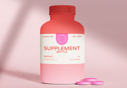 Supplement Bottle Mockup