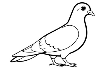 Obraz premium pigeon silhouette line art vector illustration with a white background