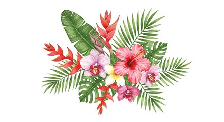 Tropical Watercolor Bloom AI Generated