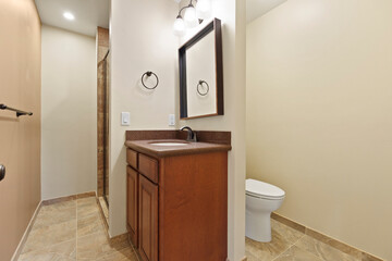 a home bathroom interior with a sink