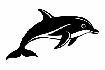Fototapeta premium porpoise silhouette line art vector illustration with a white background