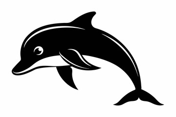 porpoise silhouette line art vector illustration with a white background