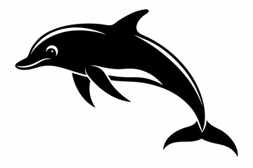porpoise silhouette line art vector illustration with a white background
