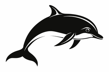 Fototapeta premium porpoise silhouette line art vector illustration with a white background