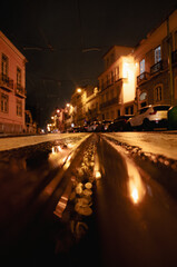 night city street rail bottom view