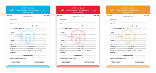 Fototapeta premium Admission Form Design.