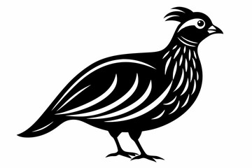 quail silhouette line art vector illustration with a white background