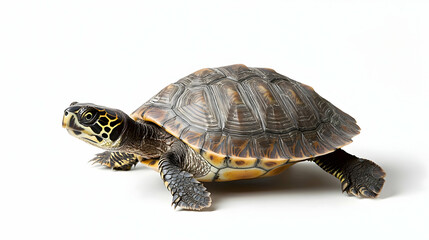 Fototapeta premium Spotted Turtle Against White Background
