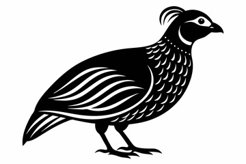 quail silhouette line art vector illustration with a white background