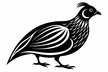 quail silhouette line art vector illustration with a white background