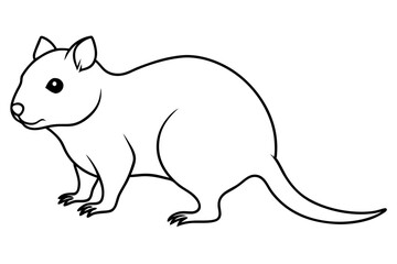 quokka silhouette line art vector illustration with a white background