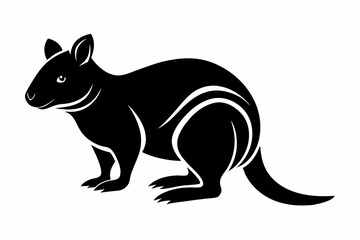 quokka silhouette line art vector illustration with a white background