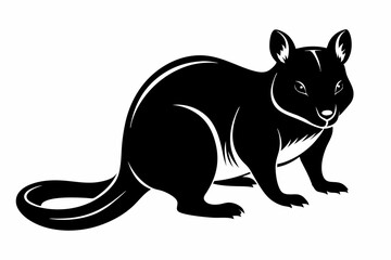 quokka silhouette line art vector illustration with a white background