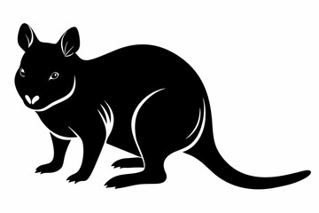 quokka silhouette line art vector illustration with a white background