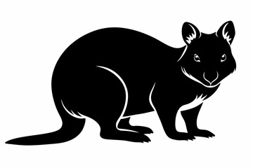 quokka silhouette line art vector illustration with a white background