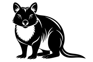 quokka silhouette line art vector illustration with a white background