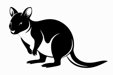 quokka silhouette line art vector illustration with a white background