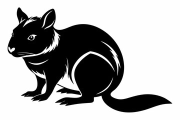 quokka silhouette line art vector illustration with a white background