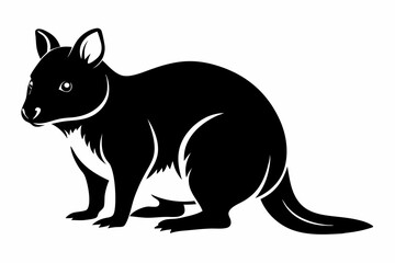 quokka silhouette line art vector illustration with a white background
