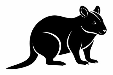 quokka silhouette line art vector illustration with a white background