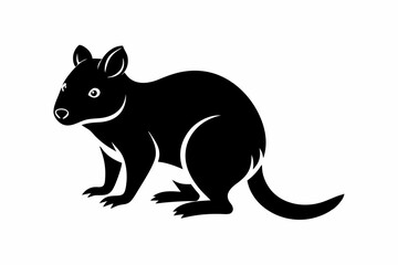 quokka silhouette line art vector illustration with a white background
