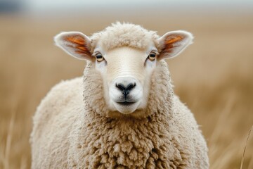 Fototapeta premium Sheep portrait in a field