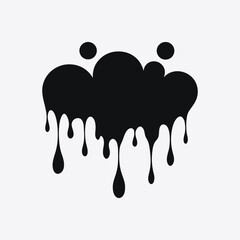 Abstract Ink Drops on White Background