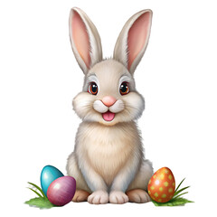 easter bunny with easter eggs