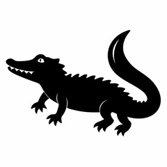 Minimalist Crocodile Silhouette Vector