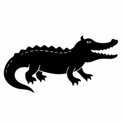 Minimalist Crocodile Silhouette Vector