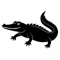 Minimalist Crocodile Silhouette Vector