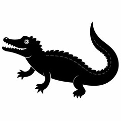 Minimalist Crocodile Silhouette Vector