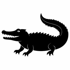 Minimalist Crocodile Silhouette Vector