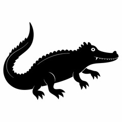Minimalist Crocodile Silhouette Vector