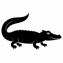 Minimalist Crocodile Silhouette Vector