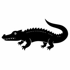 Minimalist Crocodile Silhouette Vector