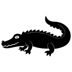 Minimalist Crocodile Silhouette Vector