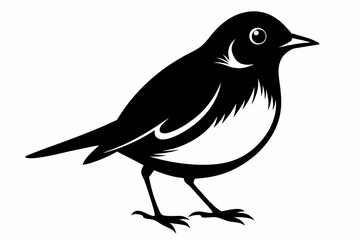 robin silhouette line art vector illustration with a white background