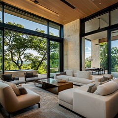 Fototapeta premium Contemporary suburban house with unique architectural beauty high resolution picture