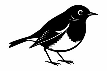 robin silhouette line art vector illustration with a white background